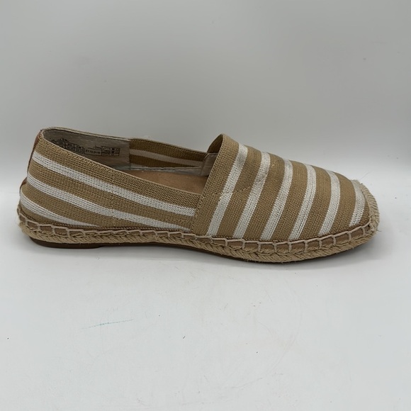 Vionic Valeri tan and white striped espadrille flats, size 6.5 - Picture 7 of 9